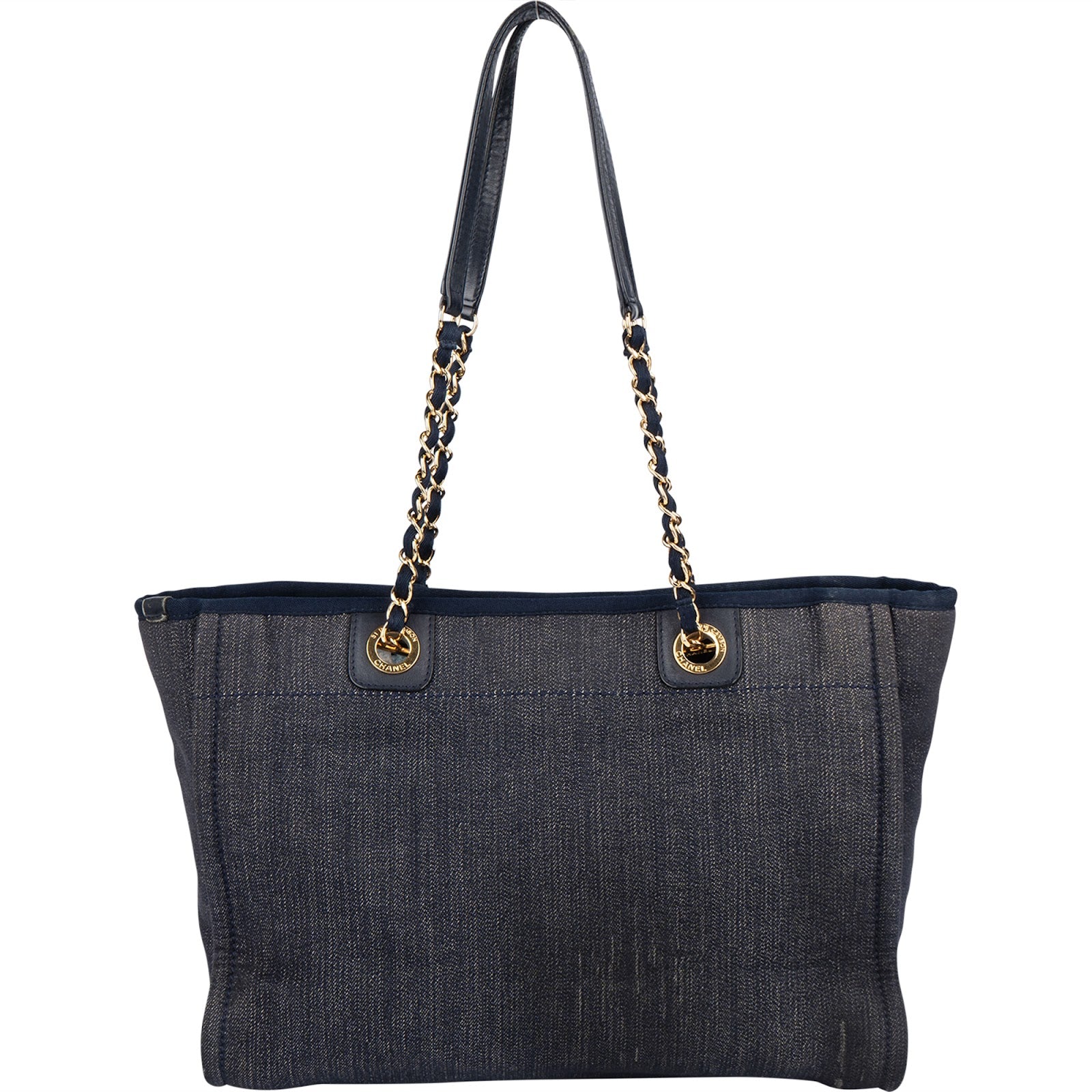 Chanel Denim Deauville Tote Shoulder Bag - vintageandkickz