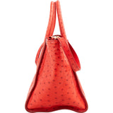 Prada Ostrich Leather Twin Pocket Tote Handbag