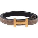 Hermès Reversible Swift & Epsom Leather Focus H Constance Belt (80)