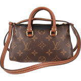 Louis Vuitton Monogram Canvas Noir Leather Nano Pallas Crossbody Handbag