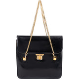 Gucci Black Leather Vintage Handbag