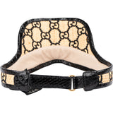Multicolor Leather Raffia GG Visor Hat (59 cm)