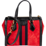 Gucci Patent Leather Suede Ophidia Small Handbag
