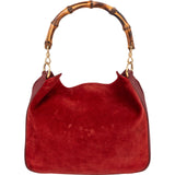 Gucci Suede Bamboo Handle Hobo Handbag