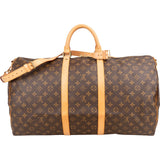 Louis Vuitton Monogram Canvas Keepall 55 Bandoulière Travel Bag