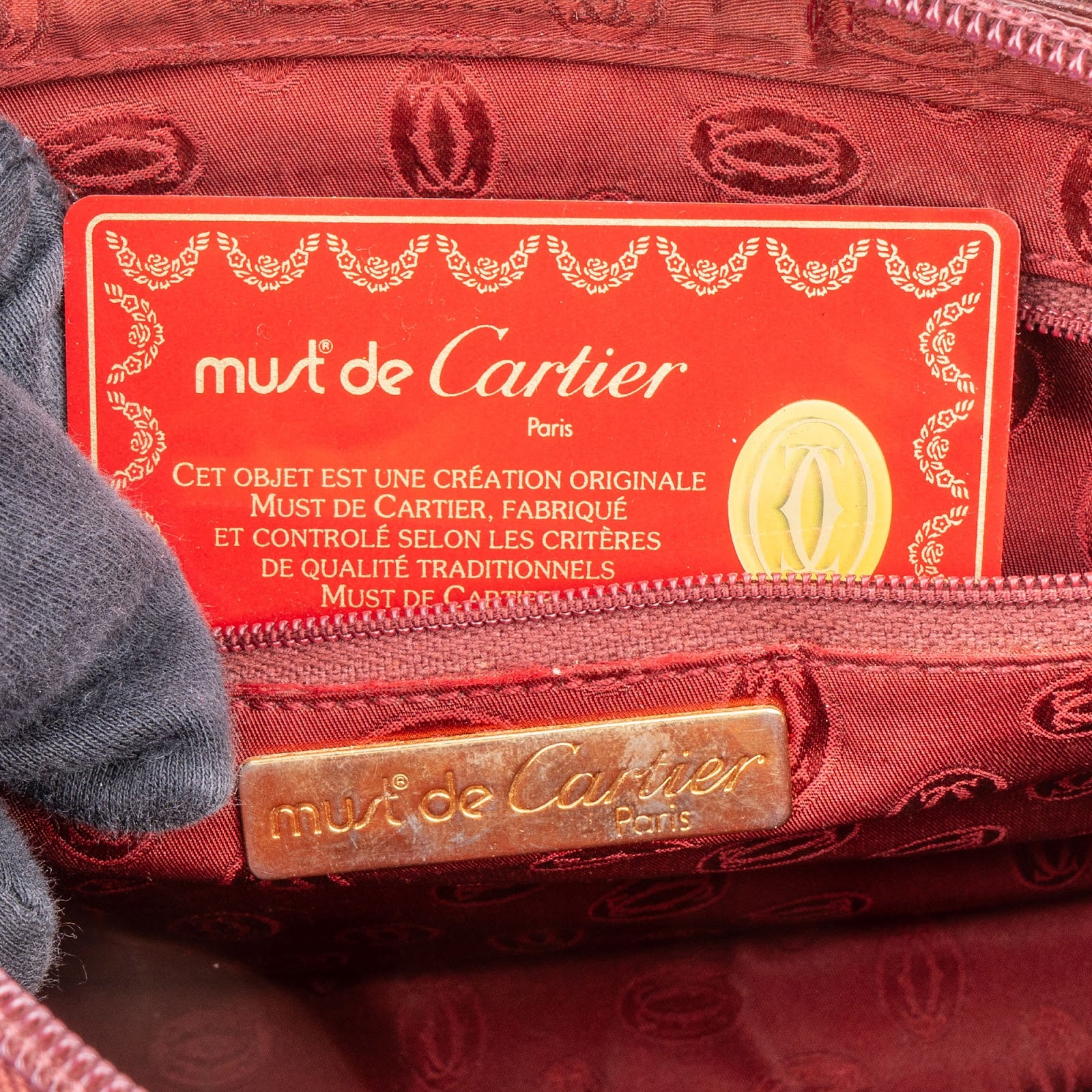 Cartier Bordeaux Leather Clutch - vintageandkickz