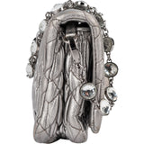 Miu Miu Metallic Matelassé Nappa Leather Crystal Small Shoulder Bag