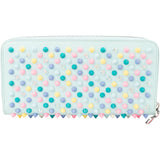 Christian Louboutin Blue Leather Multicolor Panettone Studded Wallet