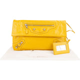 Balenciaga Yellow Leather City Bag Clutch