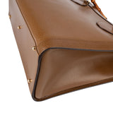 Gucci Brown Leather Bamboo Top Handle Handbag