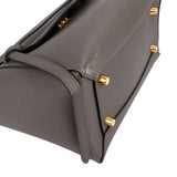 Celine Grey Leather Grained Calfskin Belt Handbag
