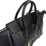 Celine Grained Calfskin Luggage East West Nano Handbag