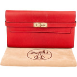 Hermès Rouge Epsom Leather Kelly Wallet