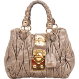 Miu Miu Vitello Lux Quilted Leather City Handbag
