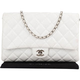 Chanel Quilted Caviar Leather Palladium Single Flap Shoulder Bag