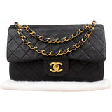 Chanel Quilted Lambskin Small 24K Gold Double Flap Shoulder Bag