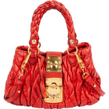 Miu Miu Quilted Leather Coffer Handbag