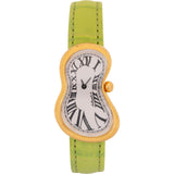 Exaequo Gold Tone Green Leather Soft Woman Watch