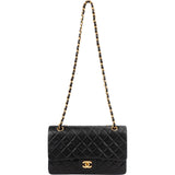Chanel Quilted Lambskin Medium 24K Gold Double Flap Shoulder Bag