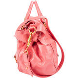 Miu Miu Pink Vitello Lux Leather Bow Handbag