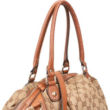Gucci Monogram GG Canvas Sukey Satchel Shoulder Bag