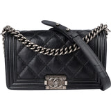 Chanel Quilted Calfskin Boy Single Flap Crossbody Bag