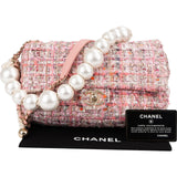 Chanel Tweed Pearl Handle Single Flap Crossbody Bag