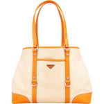 [🔄️B20 / F38] Prada Canvas and Leather Tote Shoulder Bag - vintageandkickz