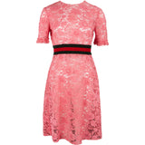 Gucci Pink Spitze Floral Lace Web Waistband Dress (IT40)