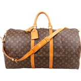 Louis Vuitton Monogram Canvas Keepall 55 Bandoulière Travel Bag