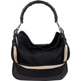 Gucci Monogram GG Canvas Bamboo Handle Shoulder Handbag