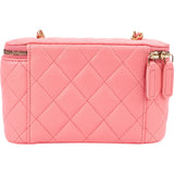 Chanel Quilted Lambskin CC Vanity Adjustable Chain Crossbody Bag