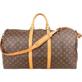 Louis Vuitton Monogram Canvas Keepall 55 Bandoulière Travel Bag