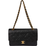 Chanel Quilted Lambskin Medium 24K Gold Double Flap Shoulder Bag