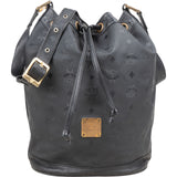 MCM Monogram Visetos Nylon Drawstring Bucket Crossbody Bag