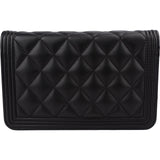 Chanel Quilted Lambskin Small Boy Wallet On Chain Crossbody Bag