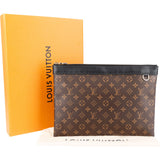 Louis Vuitto Monogram Macassar Pochette Voyage Laptop Clutch