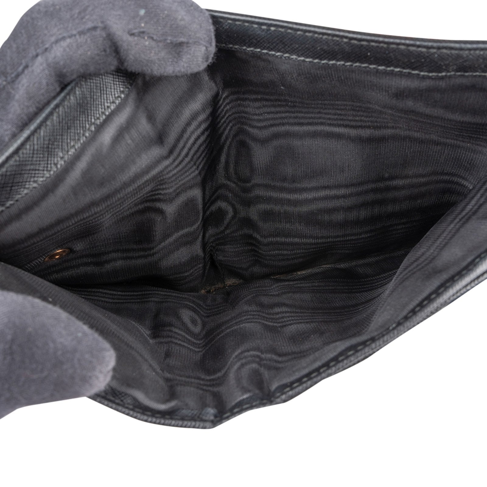 Prada Black Nylon Triangle Wallet - vintageandkickz