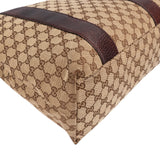 Gucci Monogram GG Large Bamboo Tote Handbag