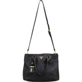 Prada Black Vitello Daino Leather Large Tote Handbag