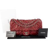 Chanel Crinkled Lambskin Woven Stitch Single Flap Shoulder Bag