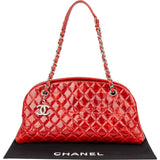 Chanel Quilted Quilted Crinkled Leather Just Mademoiselle Bowling Shoulder Bag