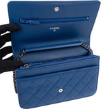 Chanel Quilted Lambskin Palladium Boy Wallet On Chain Crossbody Bag