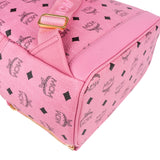 MCM Monogram Visetos Pink Stark Studs 2 in 1 Pochette Crossbody Bag Backpack