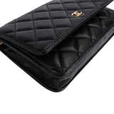 Chanel Quilted Caviar Leather Wallet On Chain Crossbody Bag