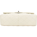 Chanel Quilted Caviar Leather Palladium Jumbo Double Flap Crossbody Bag