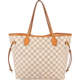 Louis Vuitton Monogram Damier Azur Canvas Neverfull MM Shoulder Bag