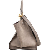 Celine Croc Embossed Suede Trapeze Bag Handbag
