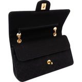 Chanel Quilted Jersey Medium 24K Gold Double Flap Crossbody Bag