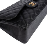 Chanel Quilted Caviar Leather Jumbo Double Flap Crossbody Bag